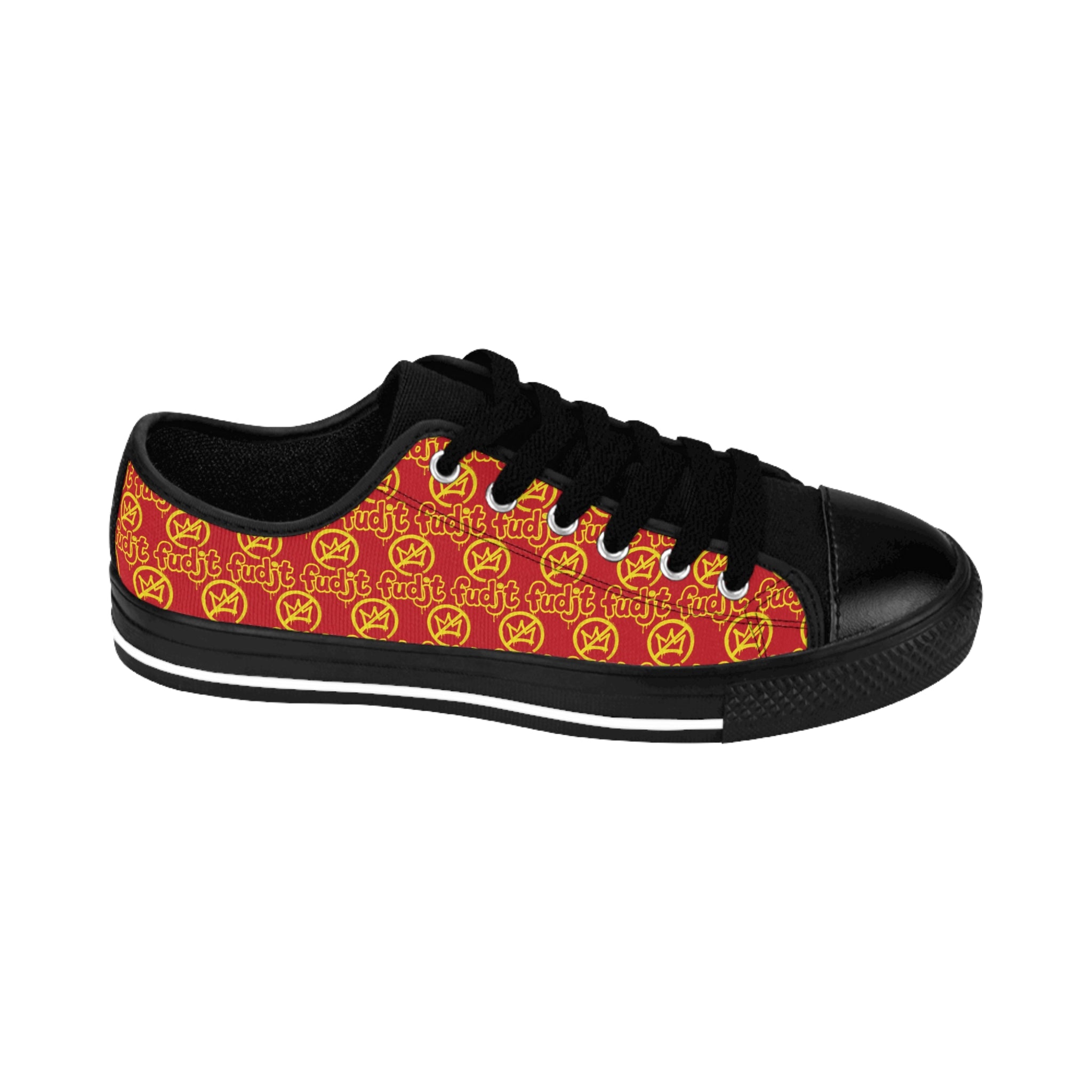 Dark Red Golden fudjt No Kings Street Style Sneakers | Women & Girls All Over 1 Low Top