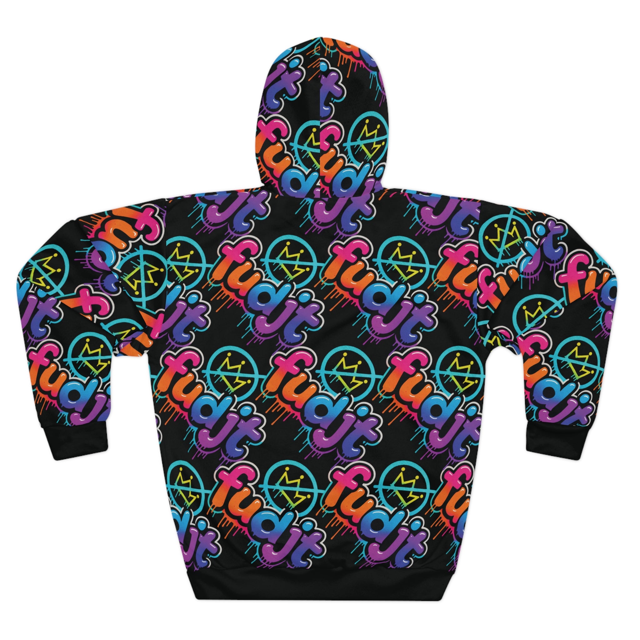 fudjt No Kings Clown Town Hoodie | All Over Black 10-45