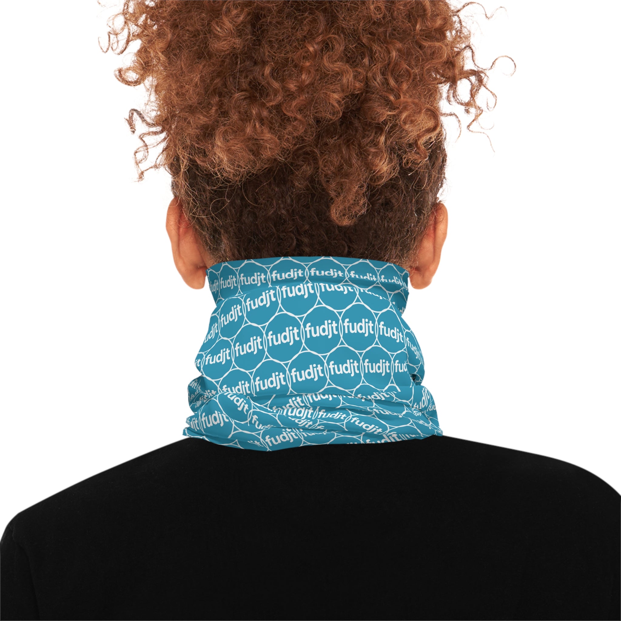 Turquiose & White fudjt Unbroken Chain 1.25 Neck Gaiter