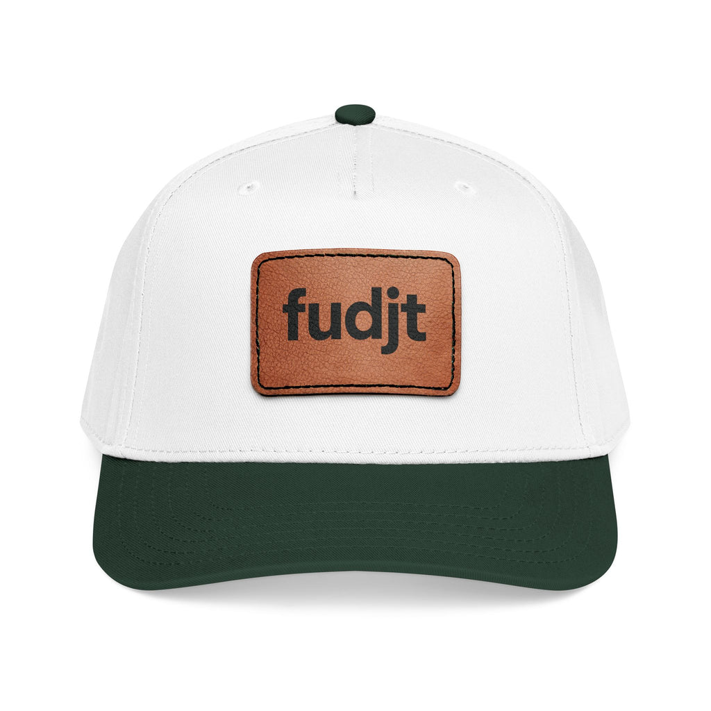 fudjt Leather Patch Baseball Cap — Mid Profile Trucker Hat | 30 Two-Tone Colors