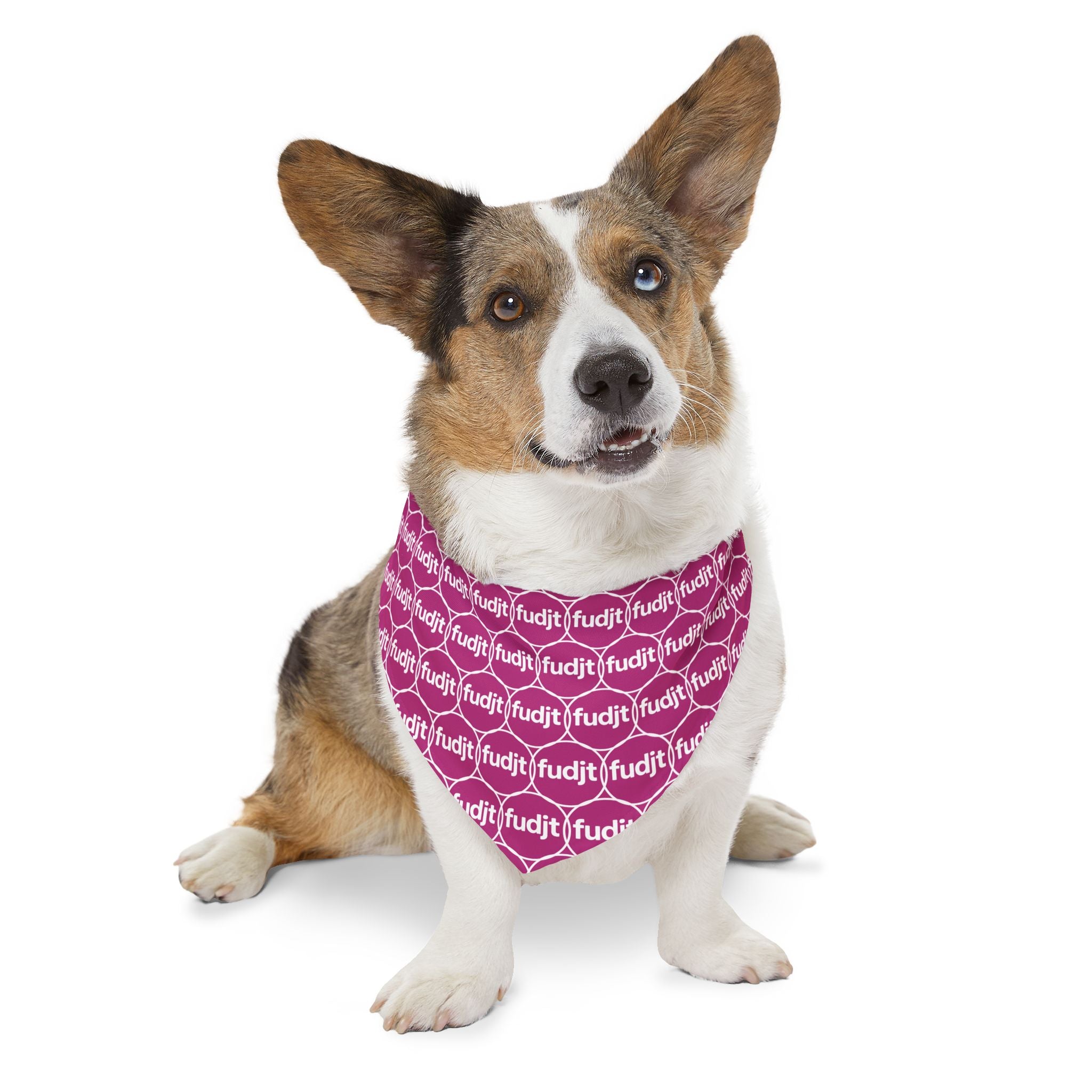 Pink fudjt Unbroken Chain 1.25  Bandana Collar for Dogs, Cats & More | 4 Sizes