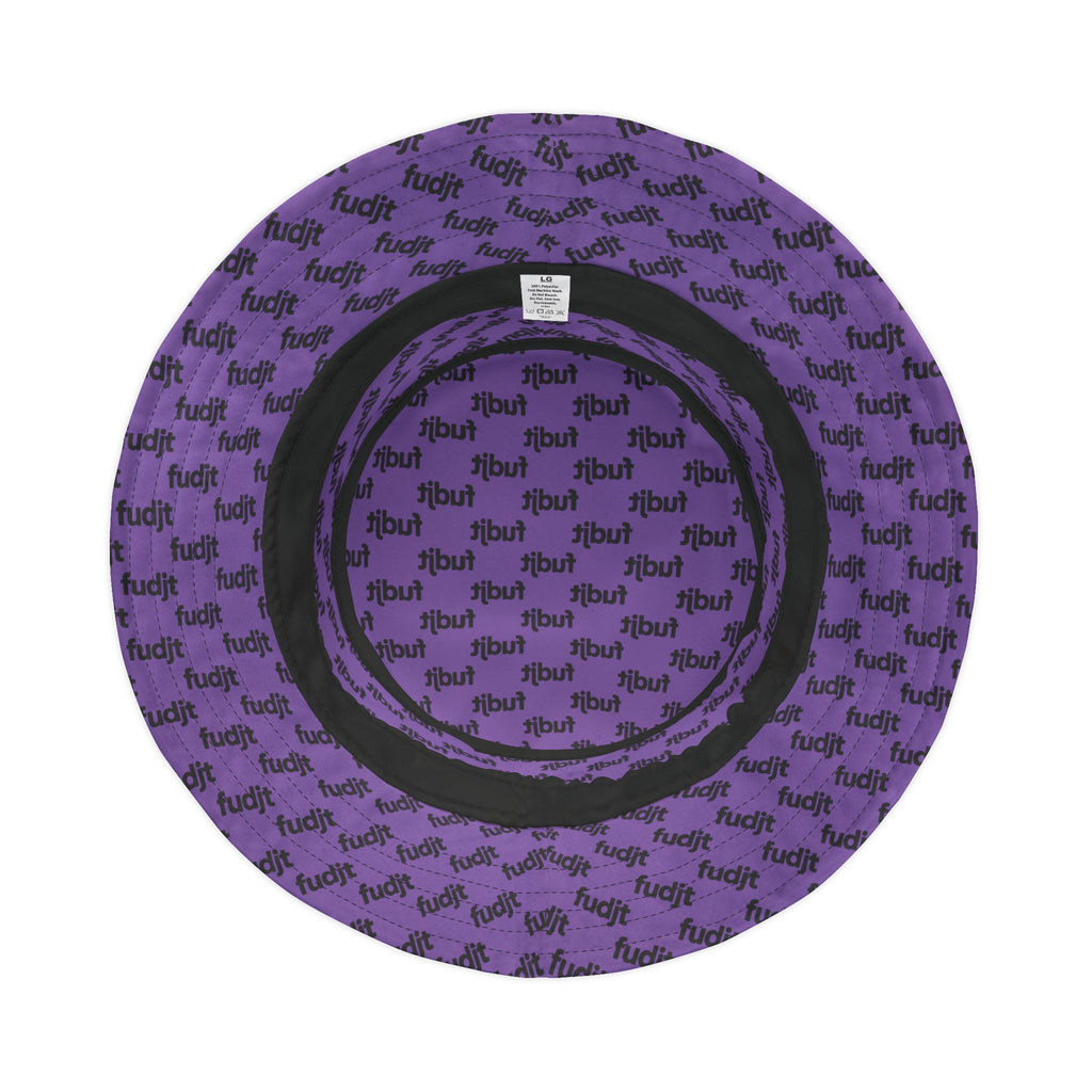 Trendy Black fudjt All Over Light Purple Bucket Hat