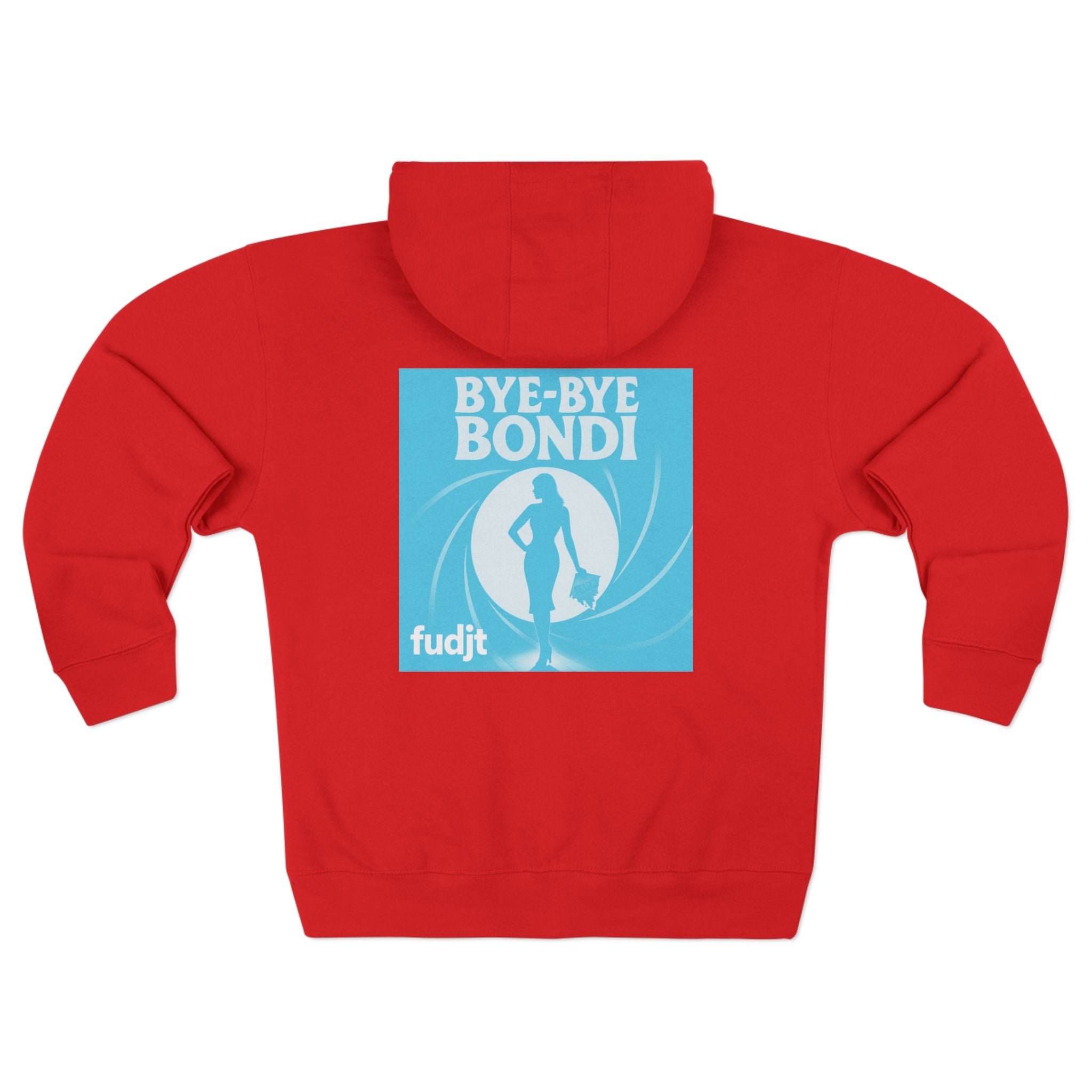 Bye-Bye Bondi | Blue Smoke Screen Retro fudjt Zip Hoodie | Front & Back Graphic | 8 Colors