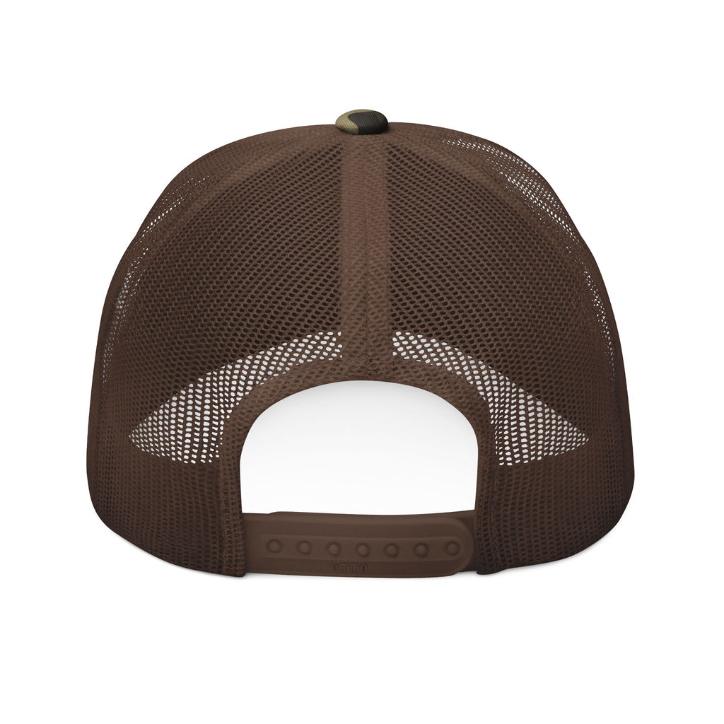 Camouflage Trucker Hat with Green fudjt Logo Embroidery | 3 Colors