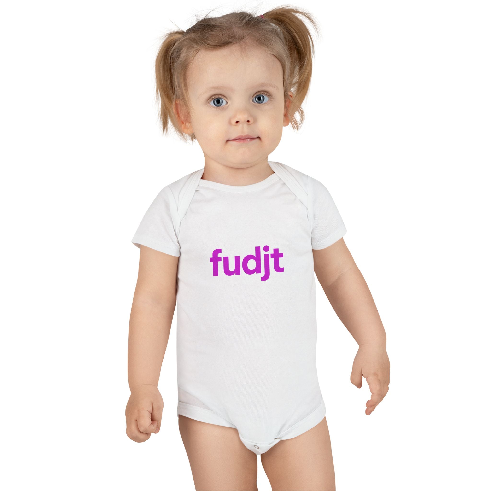 Organic Baby Onesie - Plum fudjt design