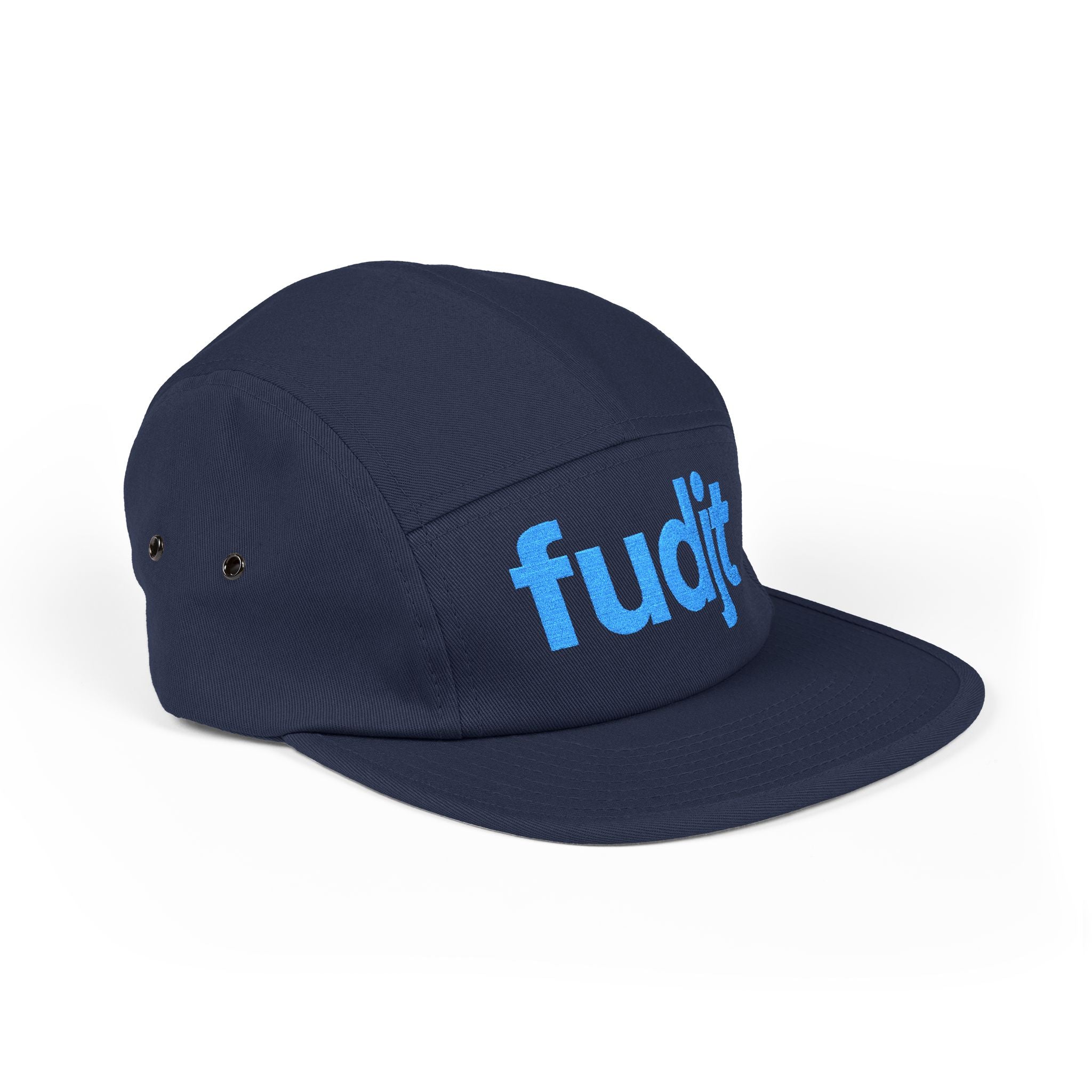 Embroidered 5 Panel Cap - Turquoise fudjt Logo - 6 Colors