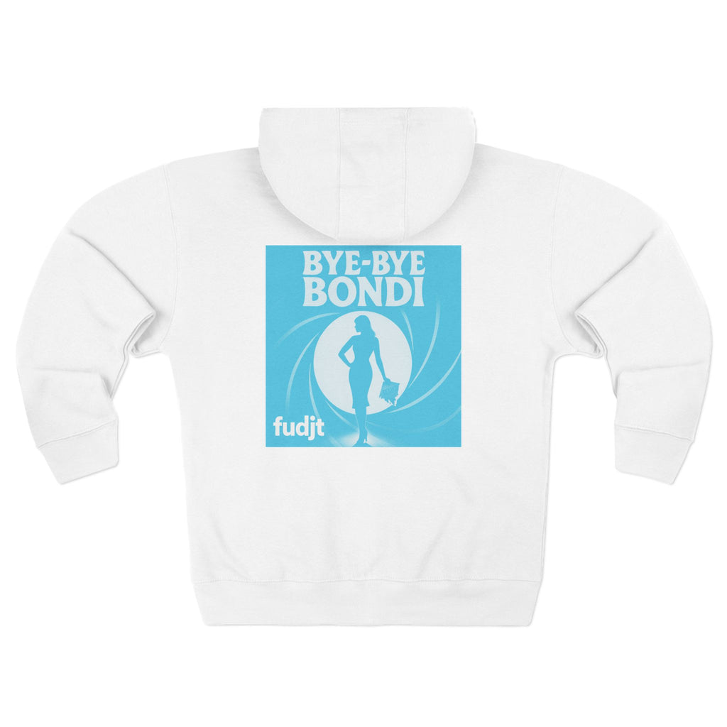 Bye-Bye Bondi | Blue Smoke Screen Retro fudjt Zip Hoodie | Front & Back Graphic | 8 Colors