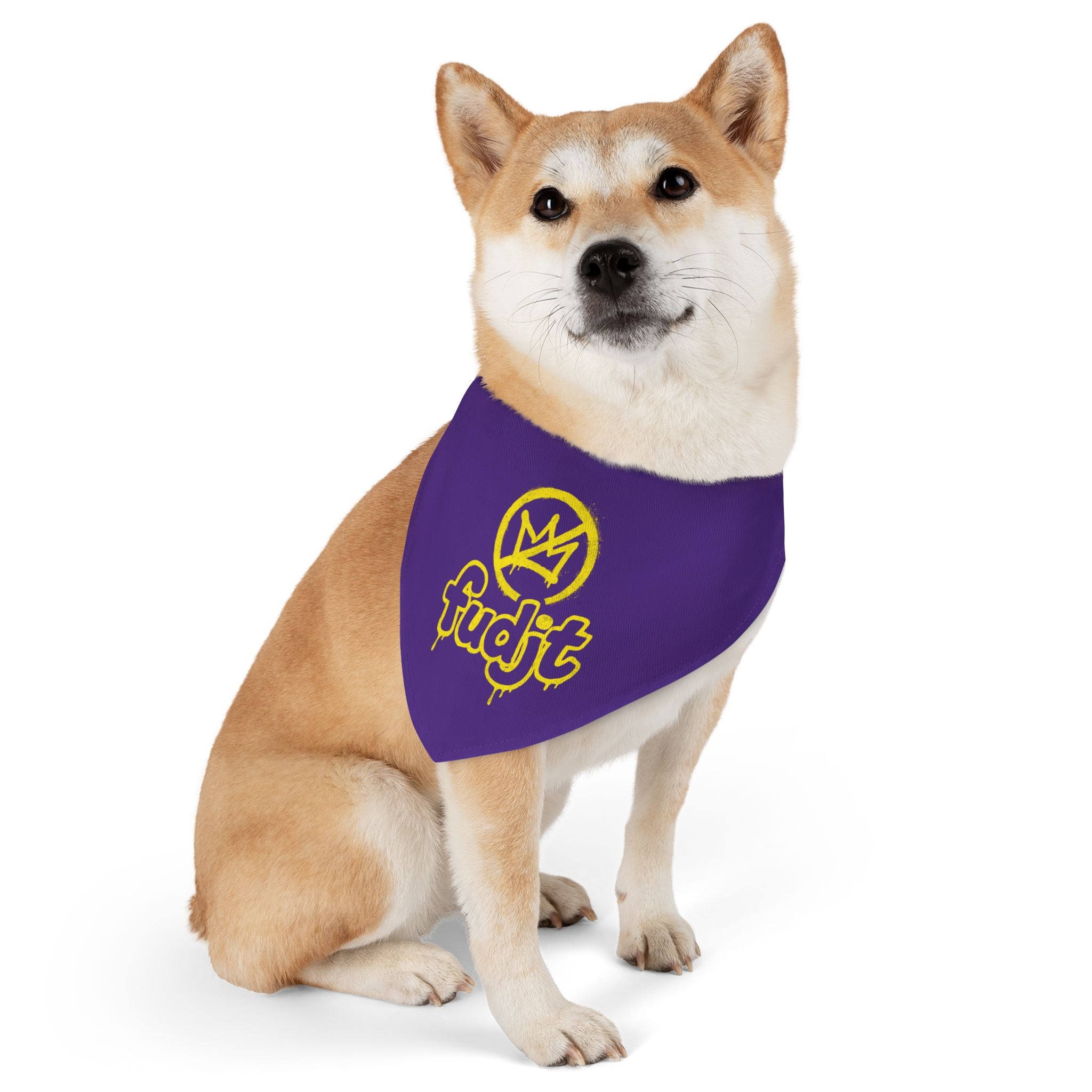Purple Golden fudjt No Kings Bandana Collar for Dogs, Cats & More | 4 Sizes