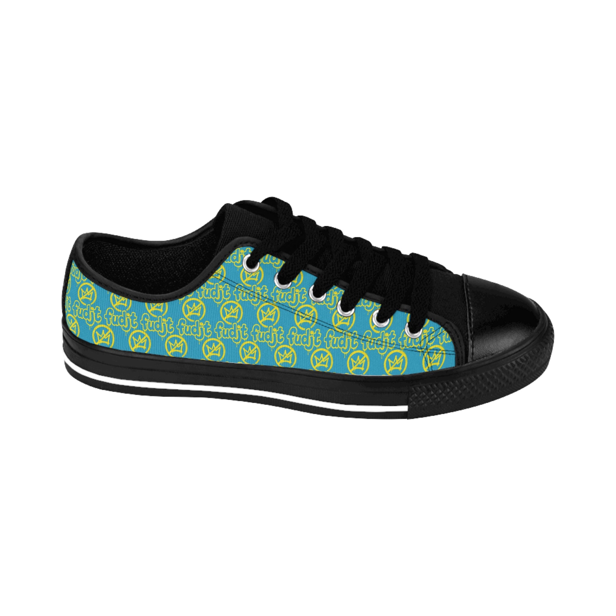 Turquoise Golden fudjt No Kings Street Style Sneakers | Men & Boys All Over 1 Low Top