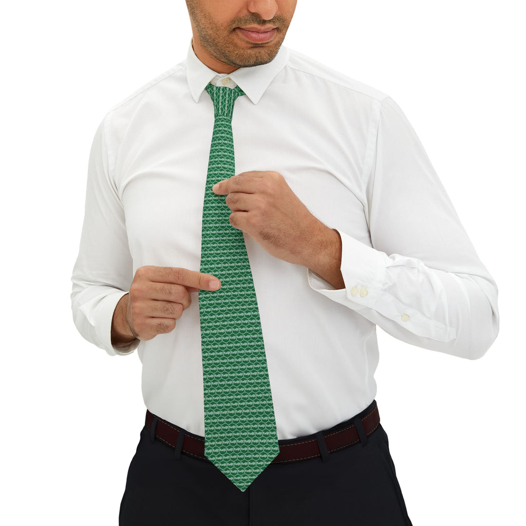 Dark Green Unbroken Chain fudjt Necktie