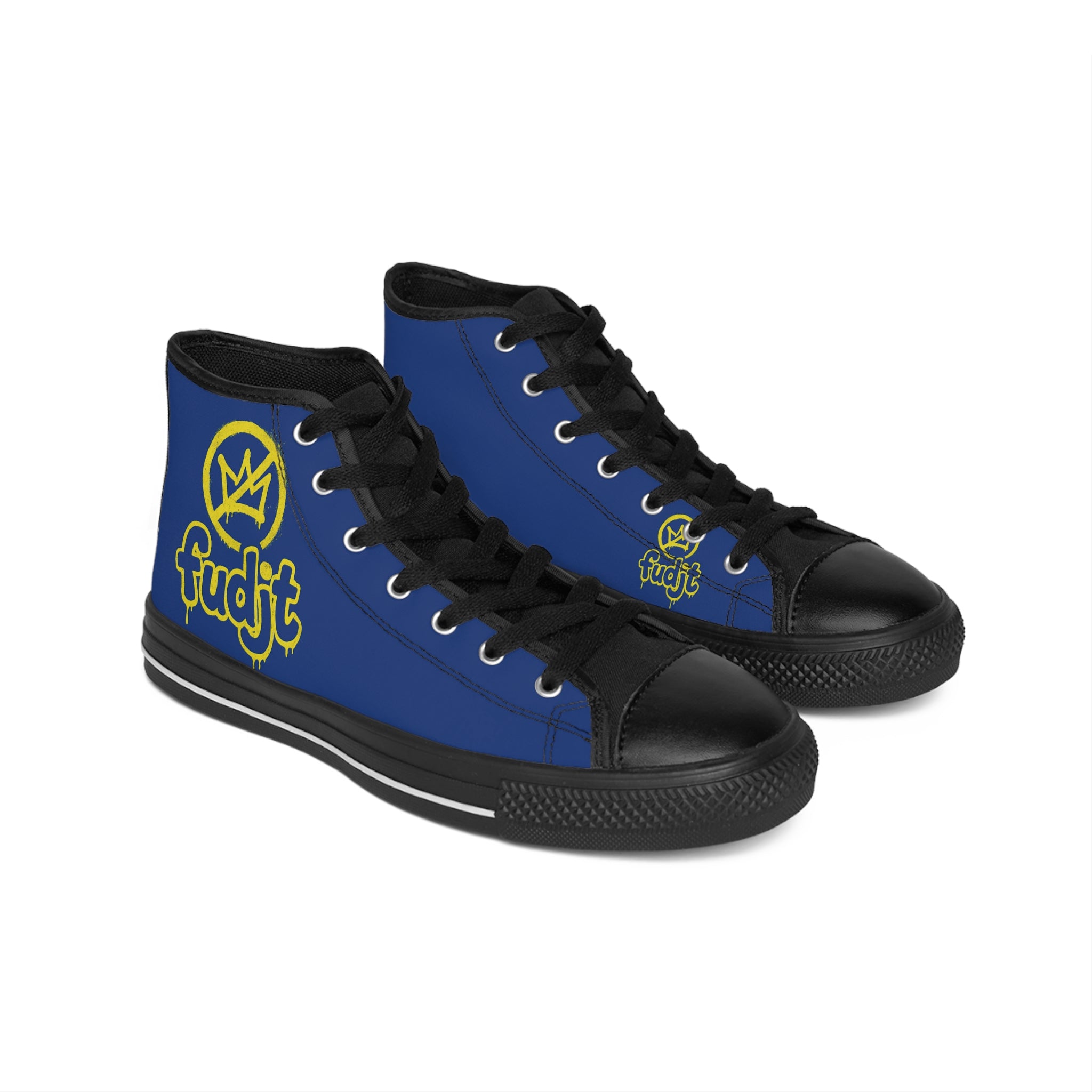 Dark Blue Golden fudjt No Kings Street Style Sneakers | Women & Girls 3.75 High Top