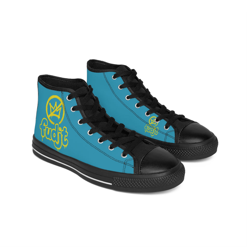 Turquoise Golden fudjt No Kings Street Style Sneakers | Women & Girls 3.75 High Top