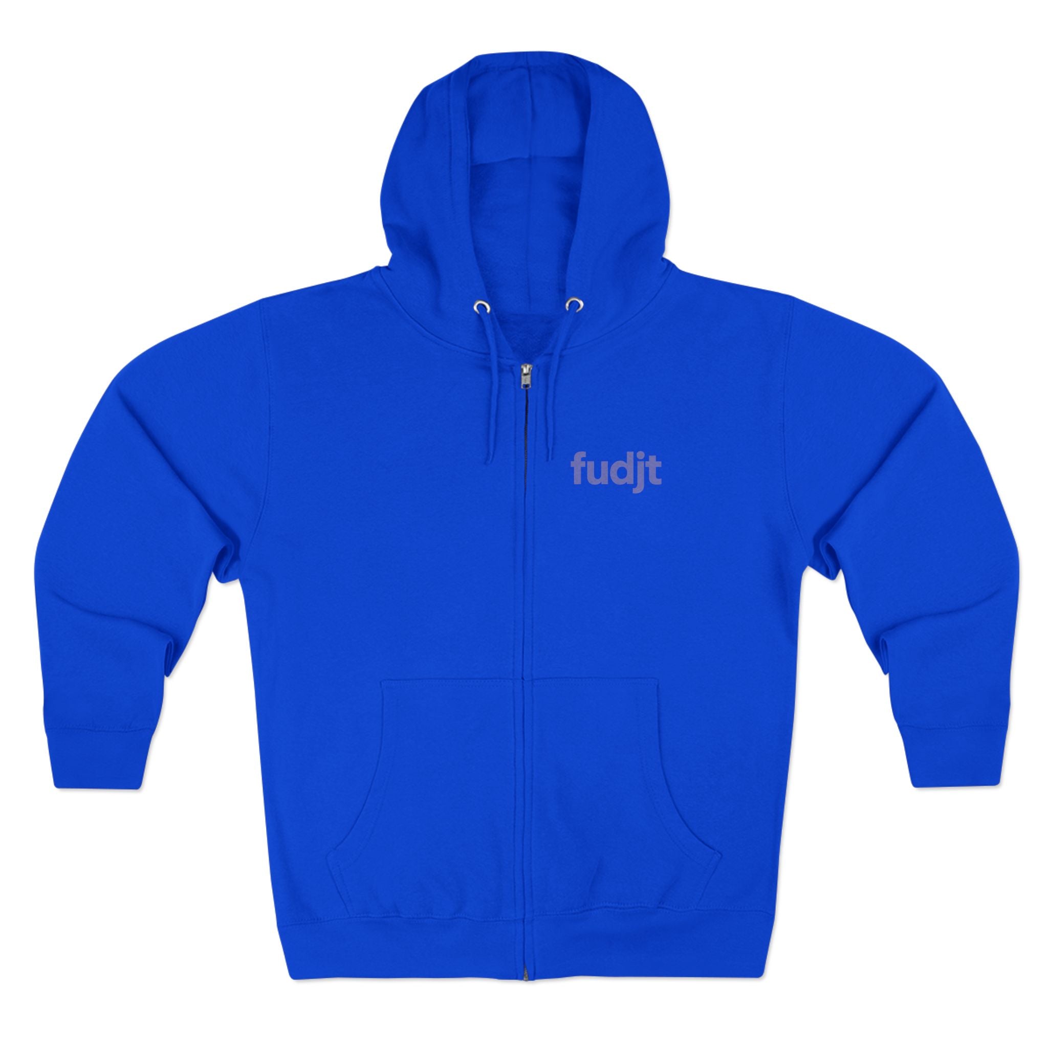 Zip Hoodie with Bigfoot Rising Backside + Light Blue fudjt on Front | 8 Colors