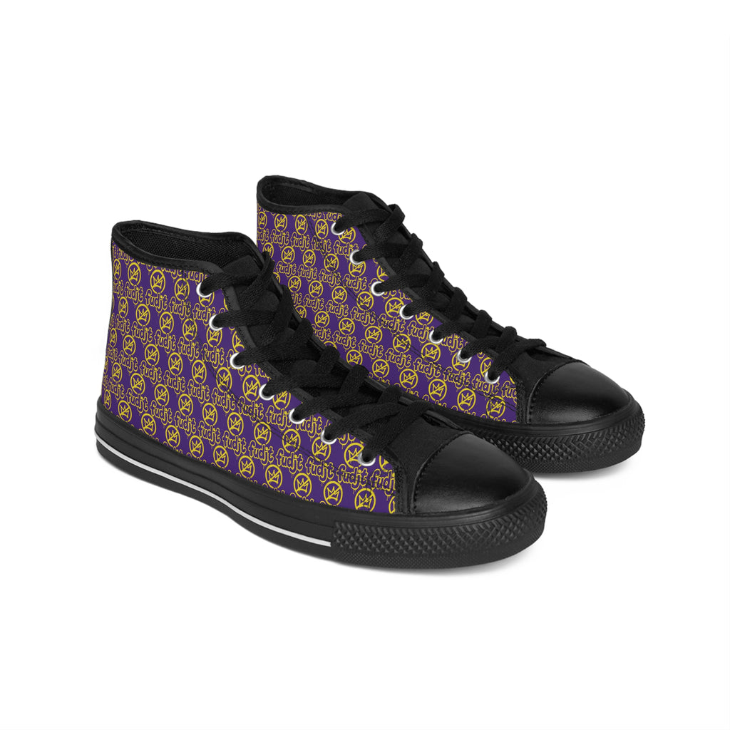 Purple Golden fudjt No Kings Street Style Sneakers | Men & Boys 1 High Top