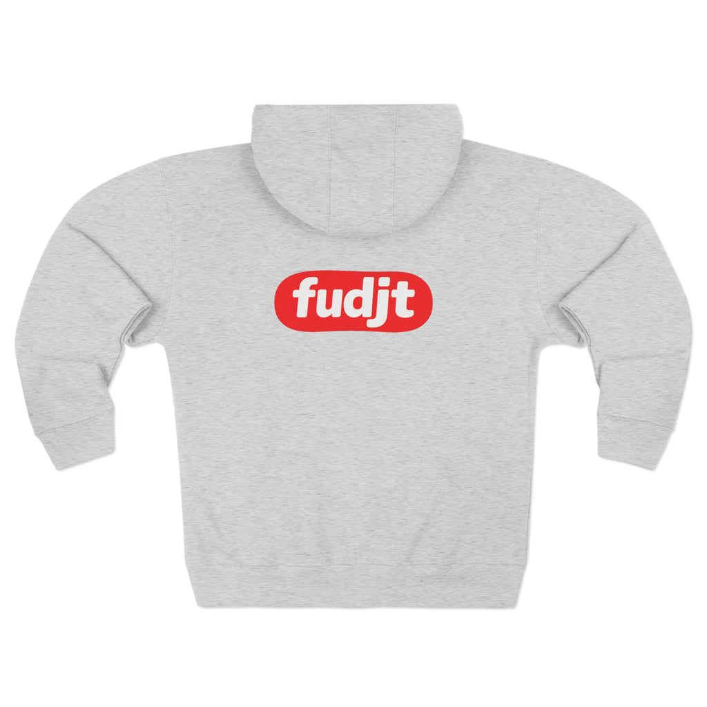 fudjt Anti-Supremacy Red Badge Zip Hoodie | Front & Back Graphic | 8 Colors