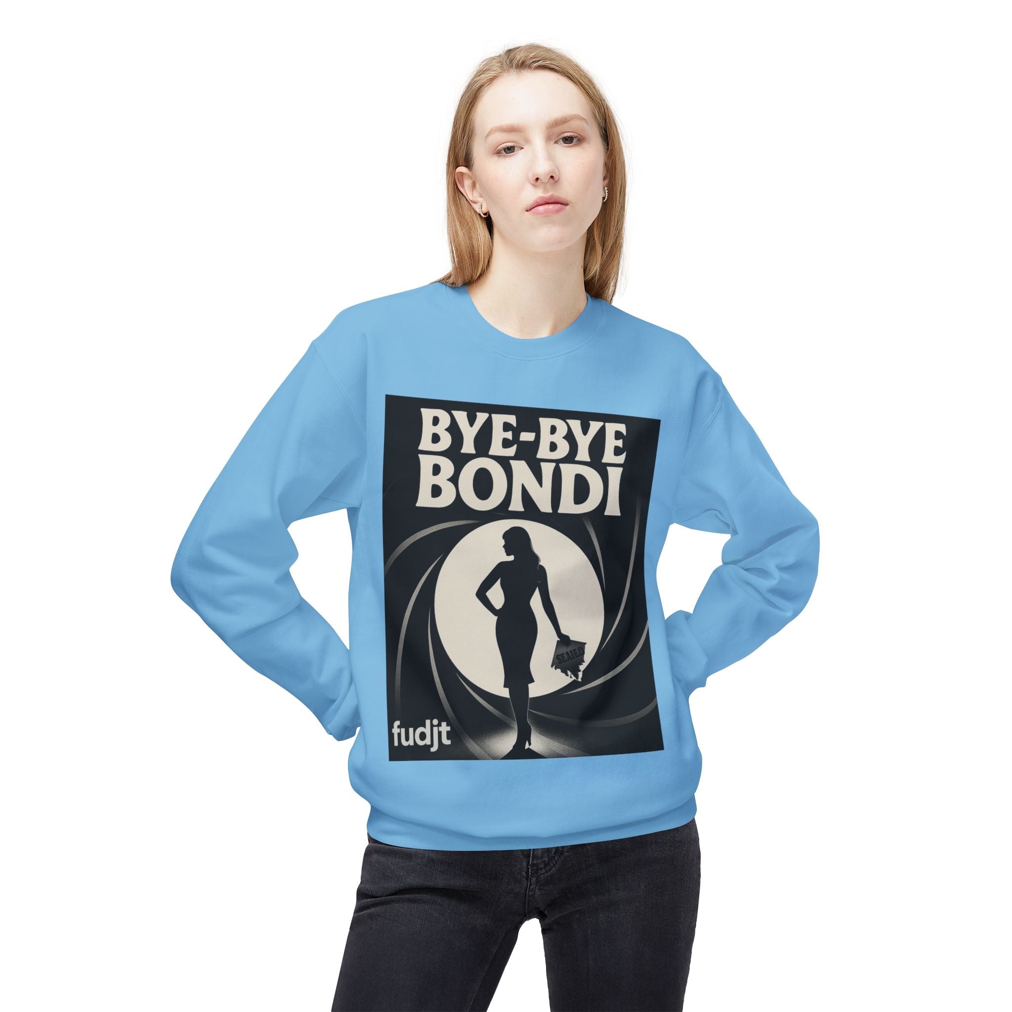 BYE-BYE BONDI | Black Smoke Screen Retro Fudjt Crewneck Sweatshirt | 14 Colors