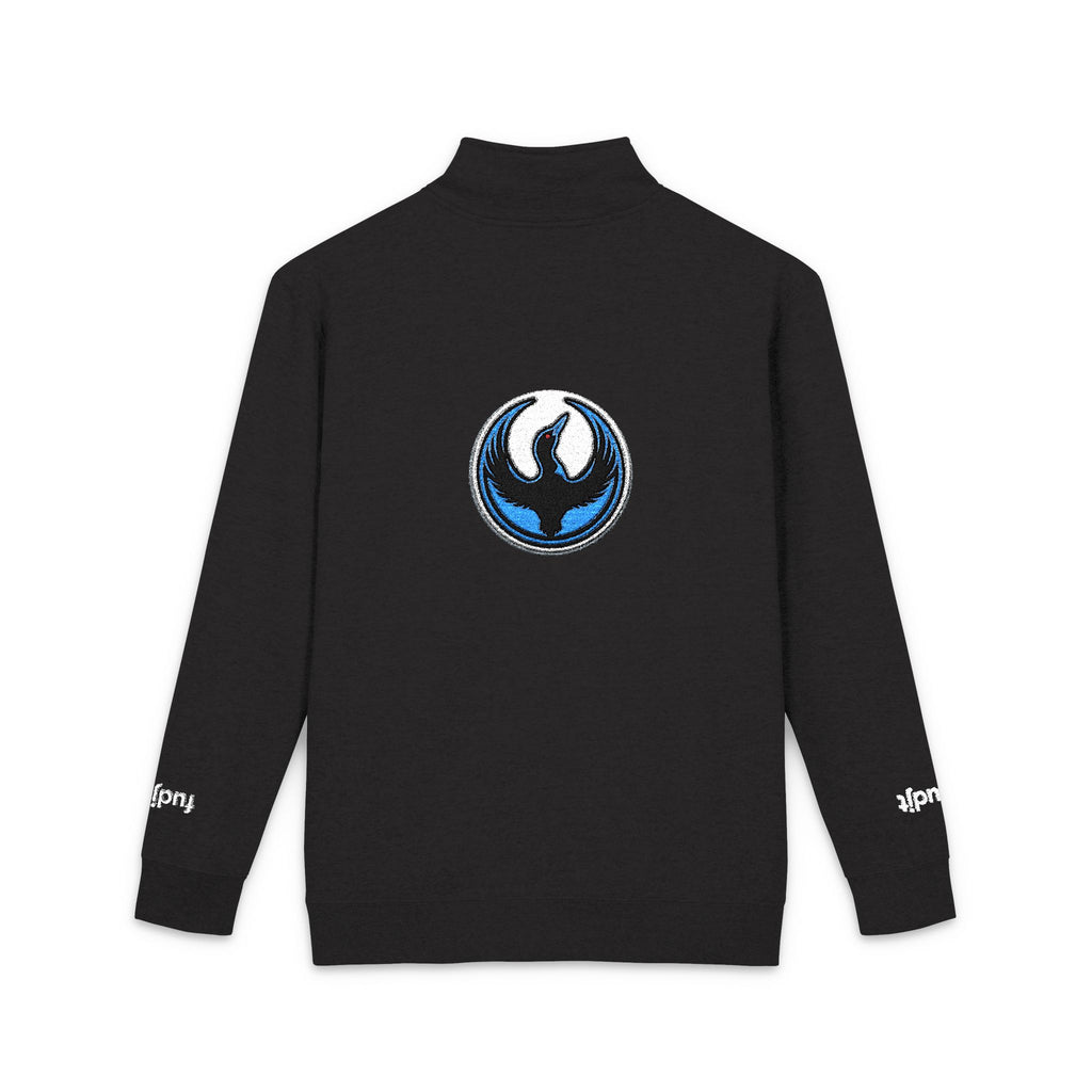 MN Rebel Loon Embroidered Quarter-Zip Fleece Pullover | Black fudjt