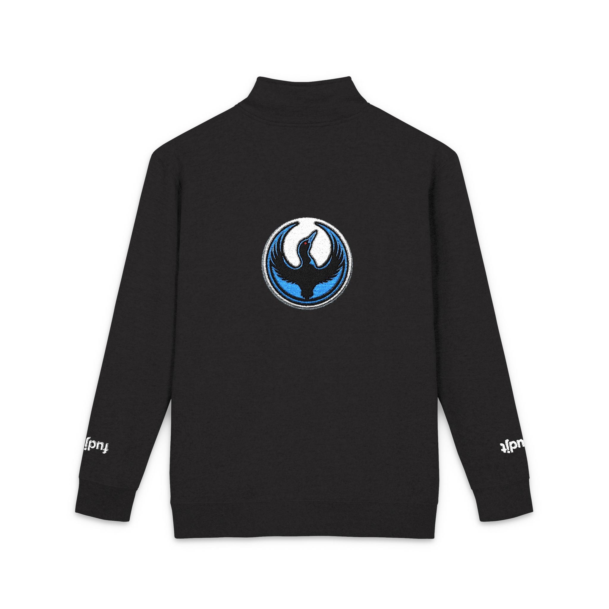 MN Rebel Loon Embroidered Quarter-Zip Fleece Pullover | Black fudjt