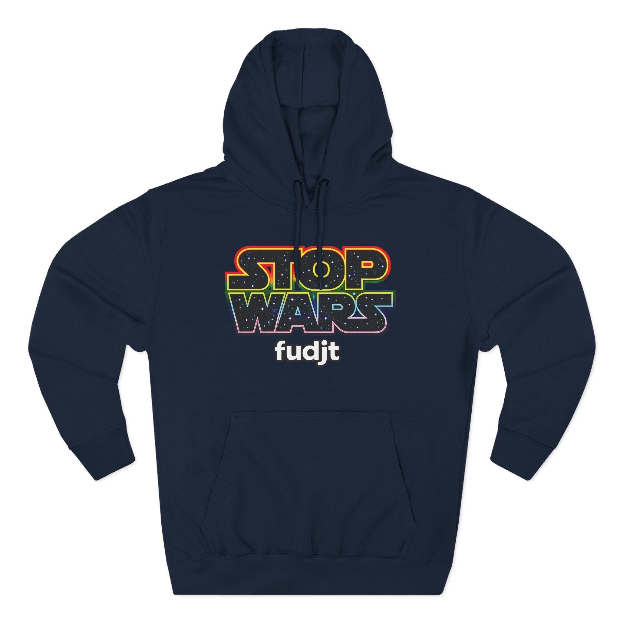 fudjt Stop Wars Hoodie – Premium Fleece Pullover with Retro Protest Graphic, White fudjt | 15 Colors