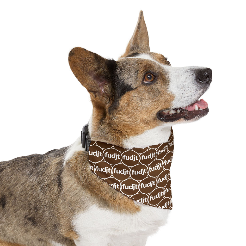Brown fudjt Unbroken Chain 1.25  Bandana Collar for Dogs, Cats & More | 4 Sizes