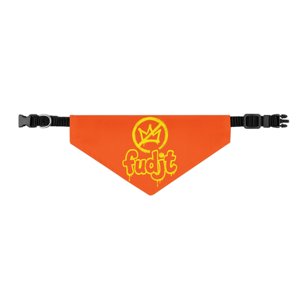 Orange Golden fudjt No Kings Bandana Collar for Dogs, Cats & More | 4 Sizes
