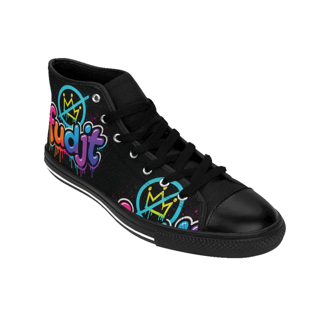 fudjt No Kings Clown Town Street Style Sneakers | Men & Boys Black & Bold High Top