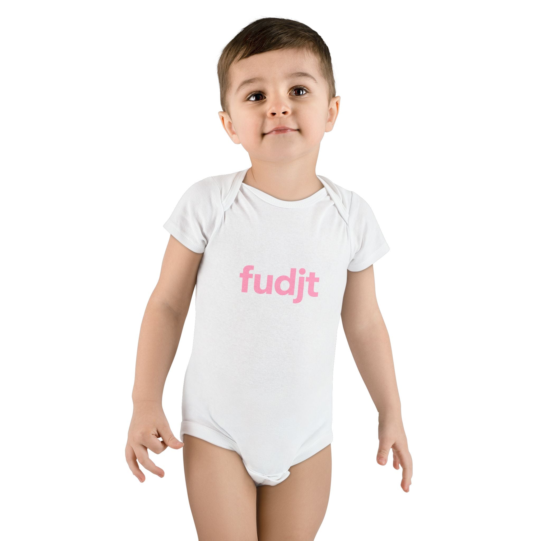 Organic Baby Onesie - Pink fudjt design