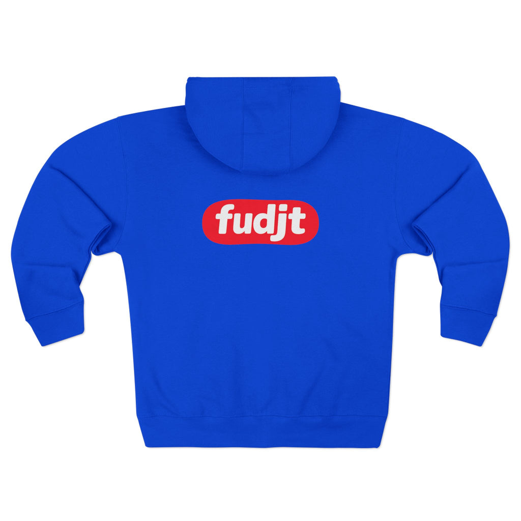fudjt Anti-Supremacy Red Badge Zip Hoodie | Front & Back Graphic | 8 Colors