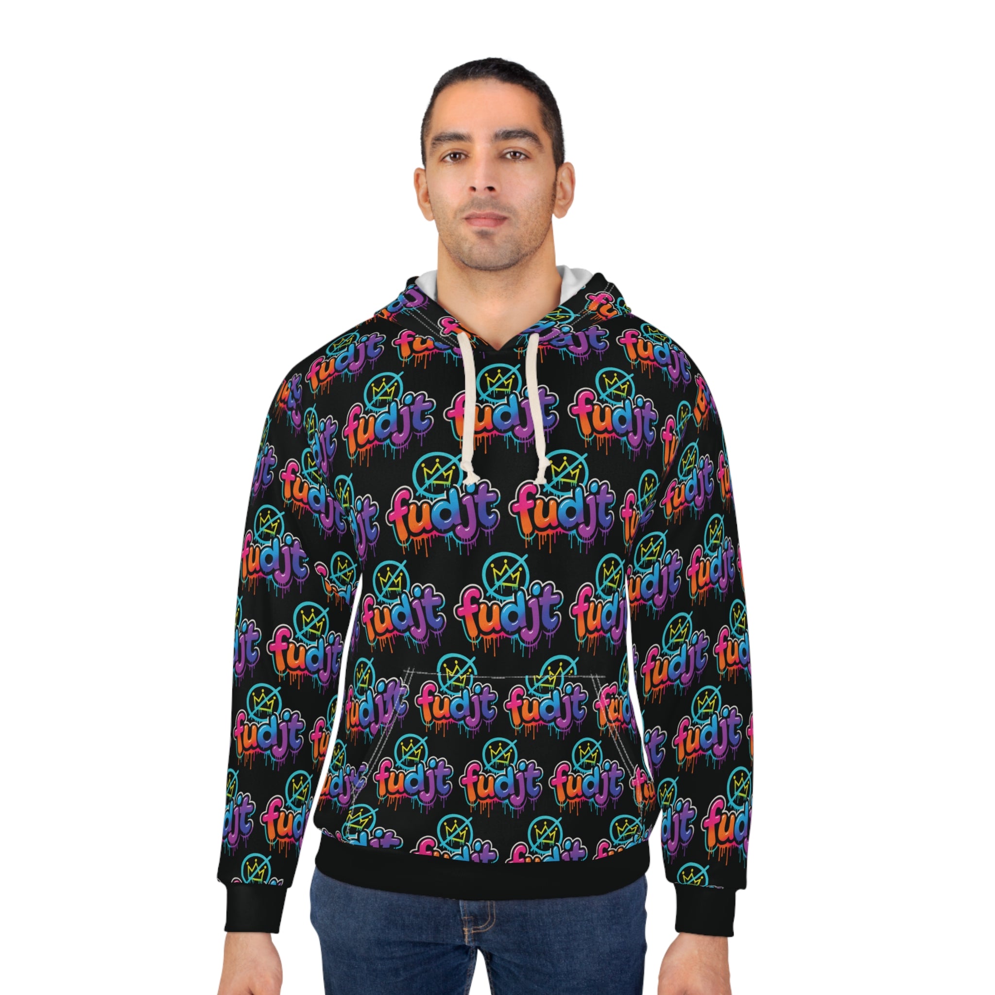 fudjt No Kings Clown Town Hoodie | All Over Black v2-5