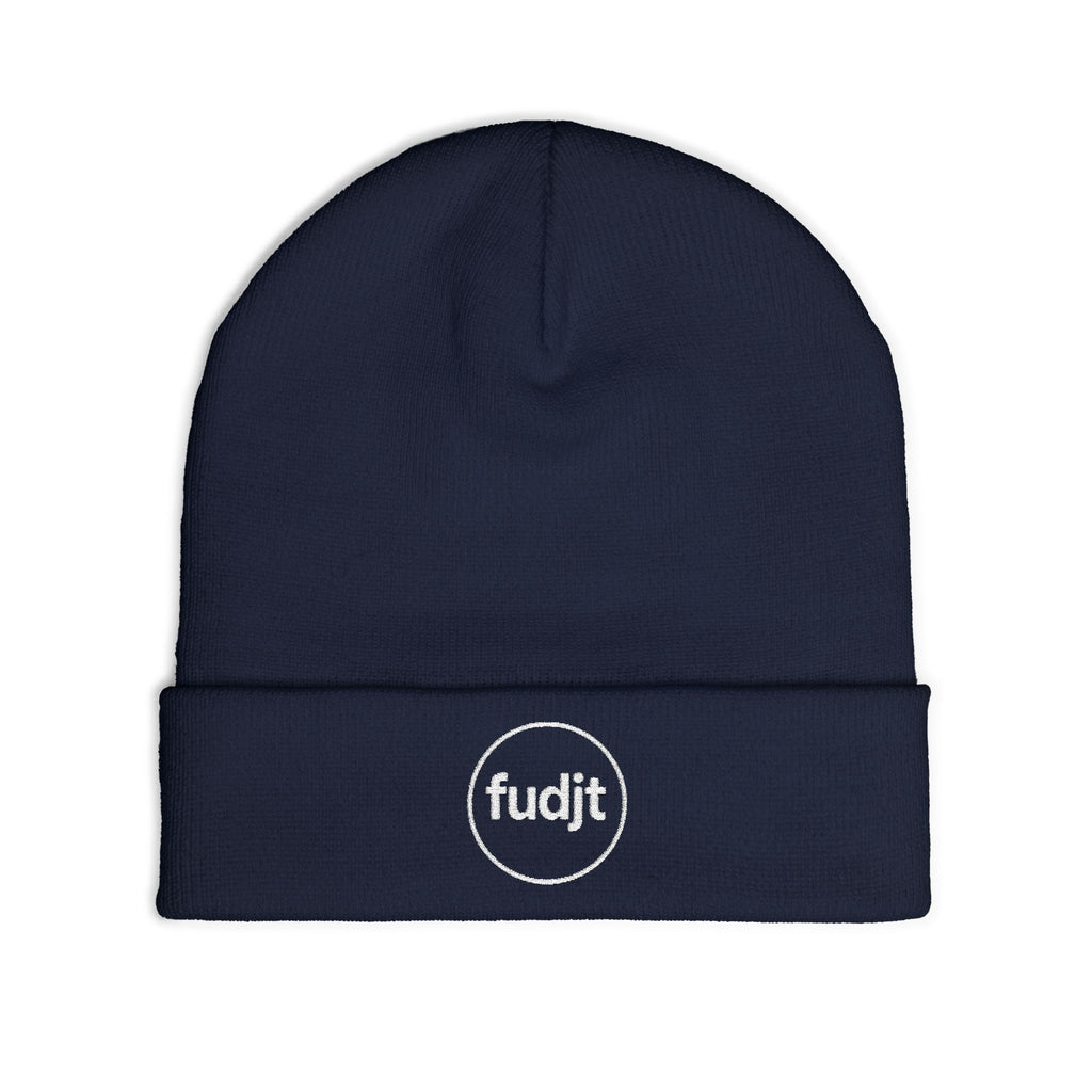 fudjt Circle Knit Beanie | White Embroidery | 5 Colors