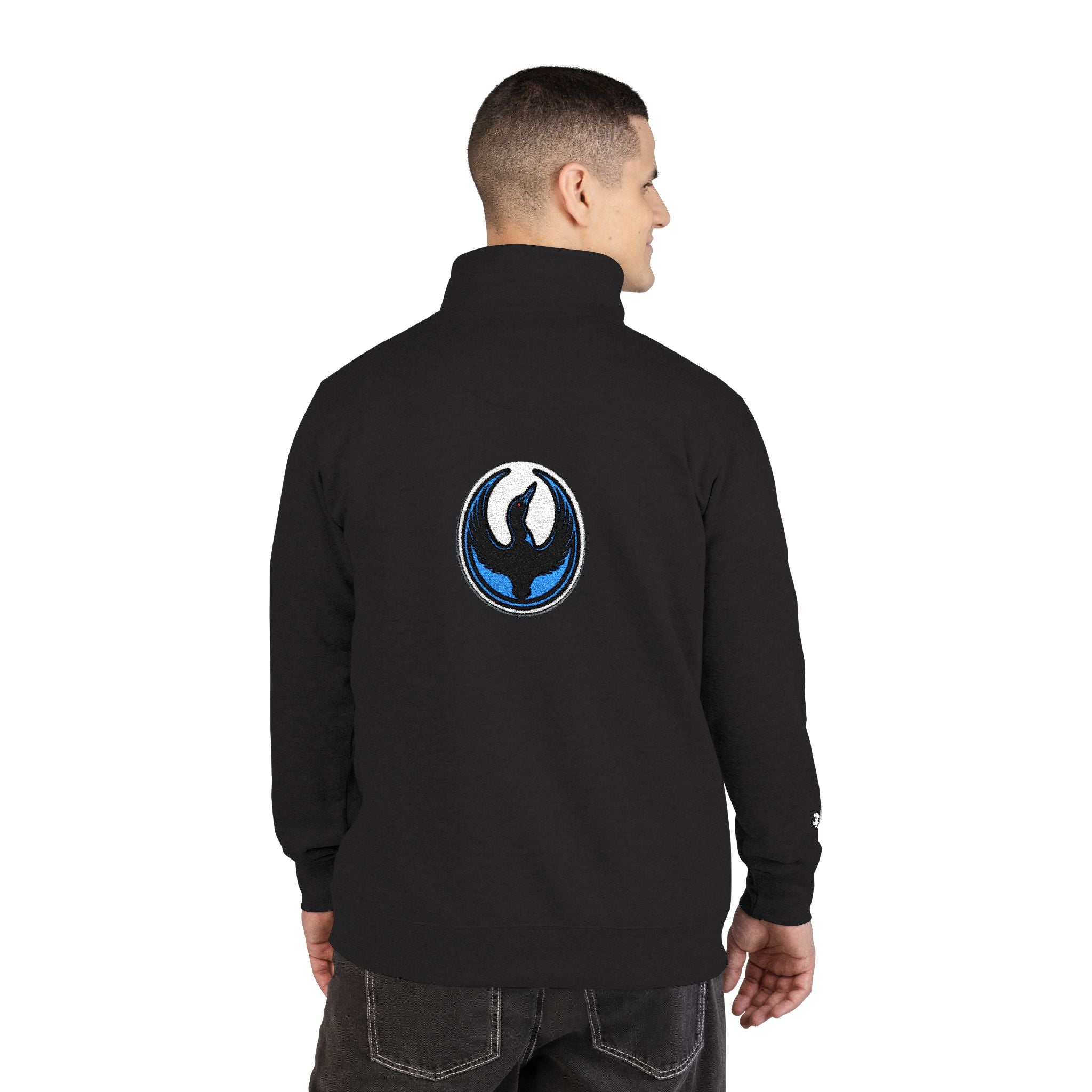 MN Rebel Loon Embroidered Quarter-Zip Fleece Pullover | Black fudjt