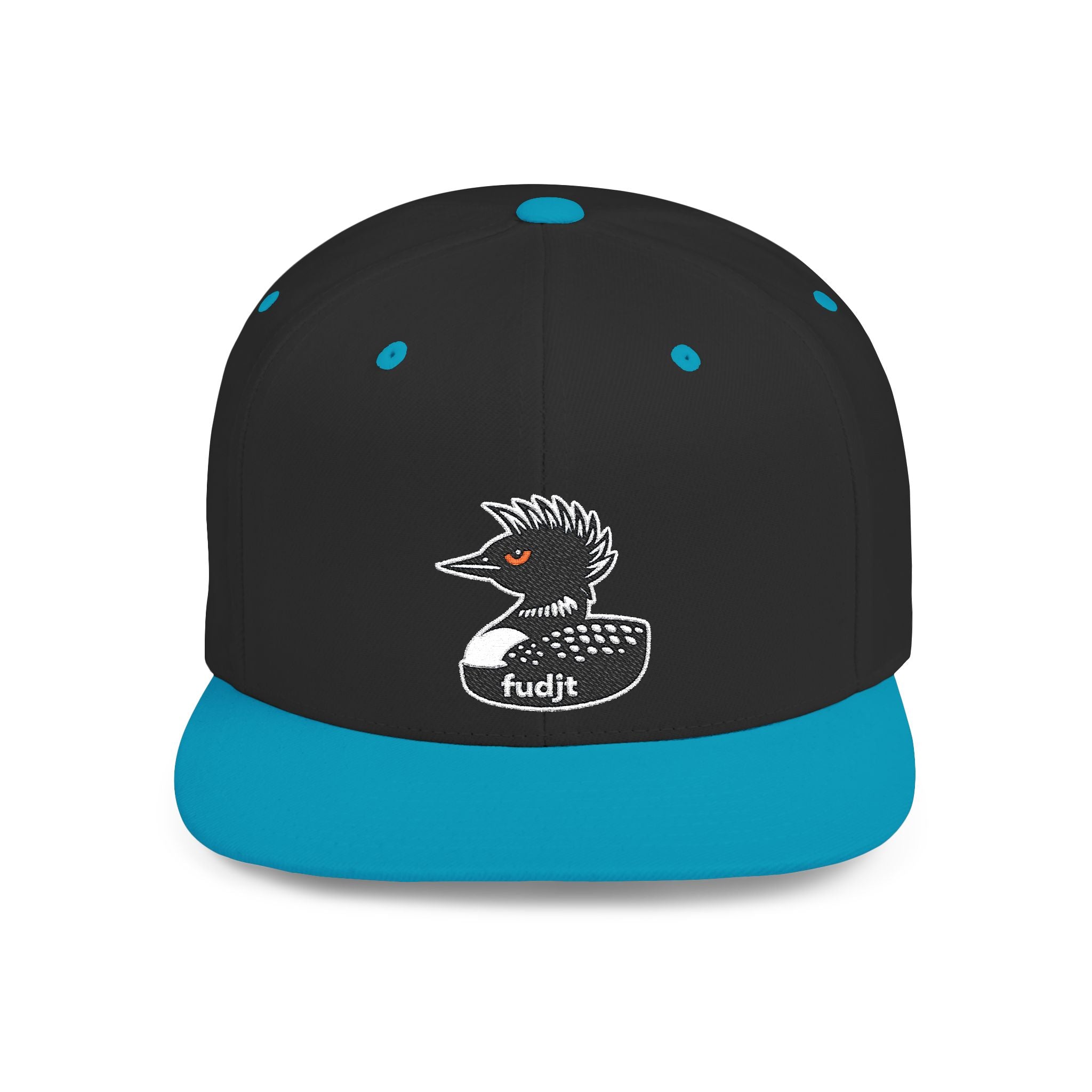 fudjt Flat Bill Snapback Hat | Rebel Loon Decoy Embroidery | 15 Colors