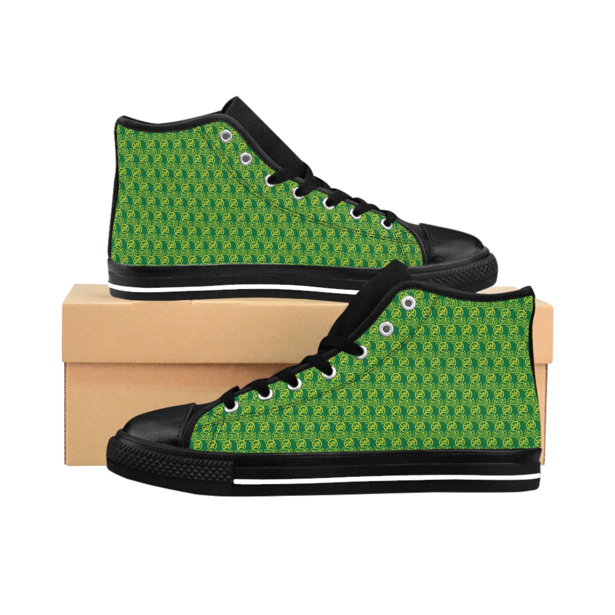 Dark Green Golden fudjt No Kings Street Style Sneakers | Men & Boys .5 High Top