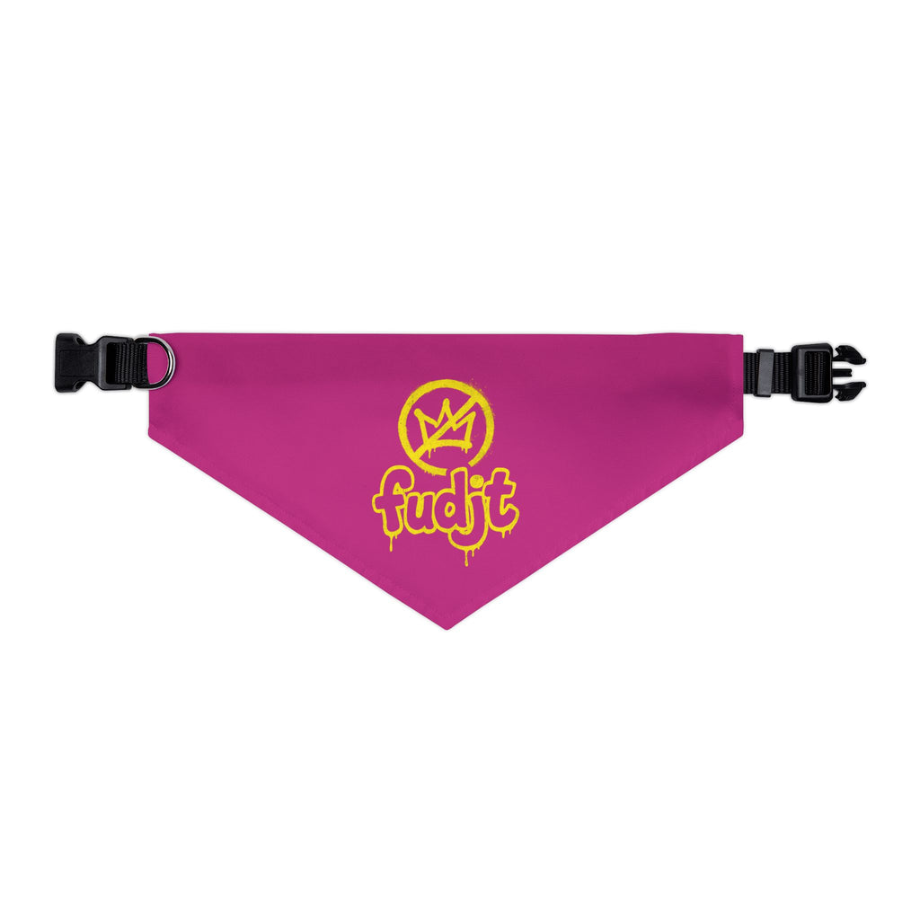 Pink Golden fudjt No Kings Bandana Collar for Dogs, Cats & More | 4 Sizes