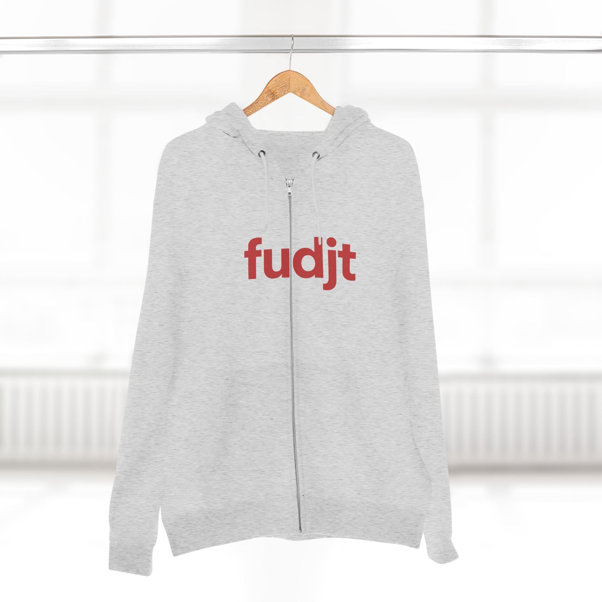 Zip Hoodie with Red fudjt Design | Cozy Everyday Comfort | 8 Colors