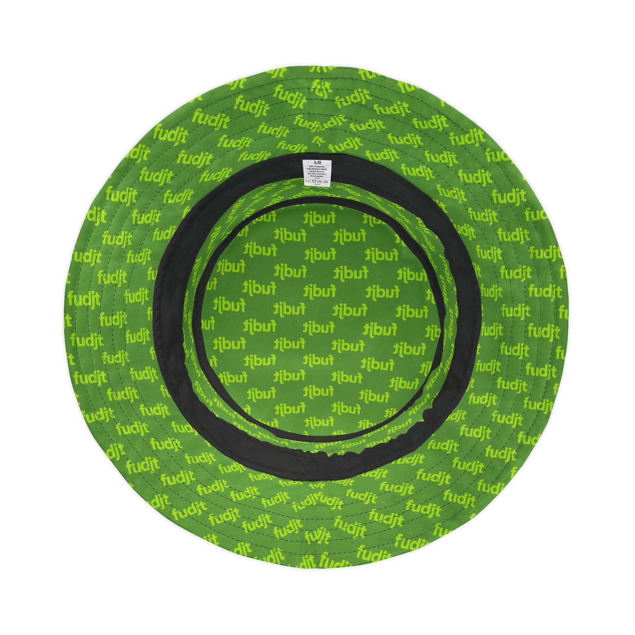 Trendy Lime Green fudjt All Over on Green Bucket Hat
