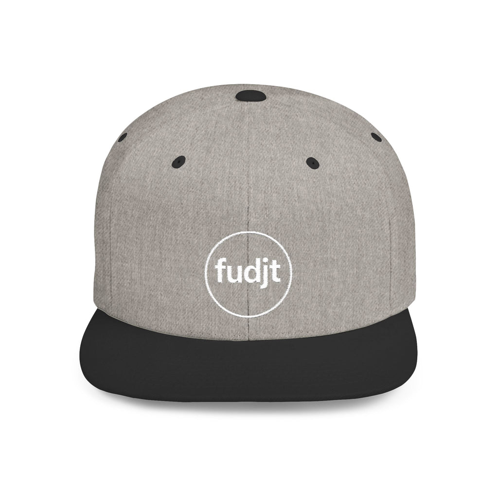 fudjt Circle Flat Bill Snapback Hat | White Embroidery |  14 Colors