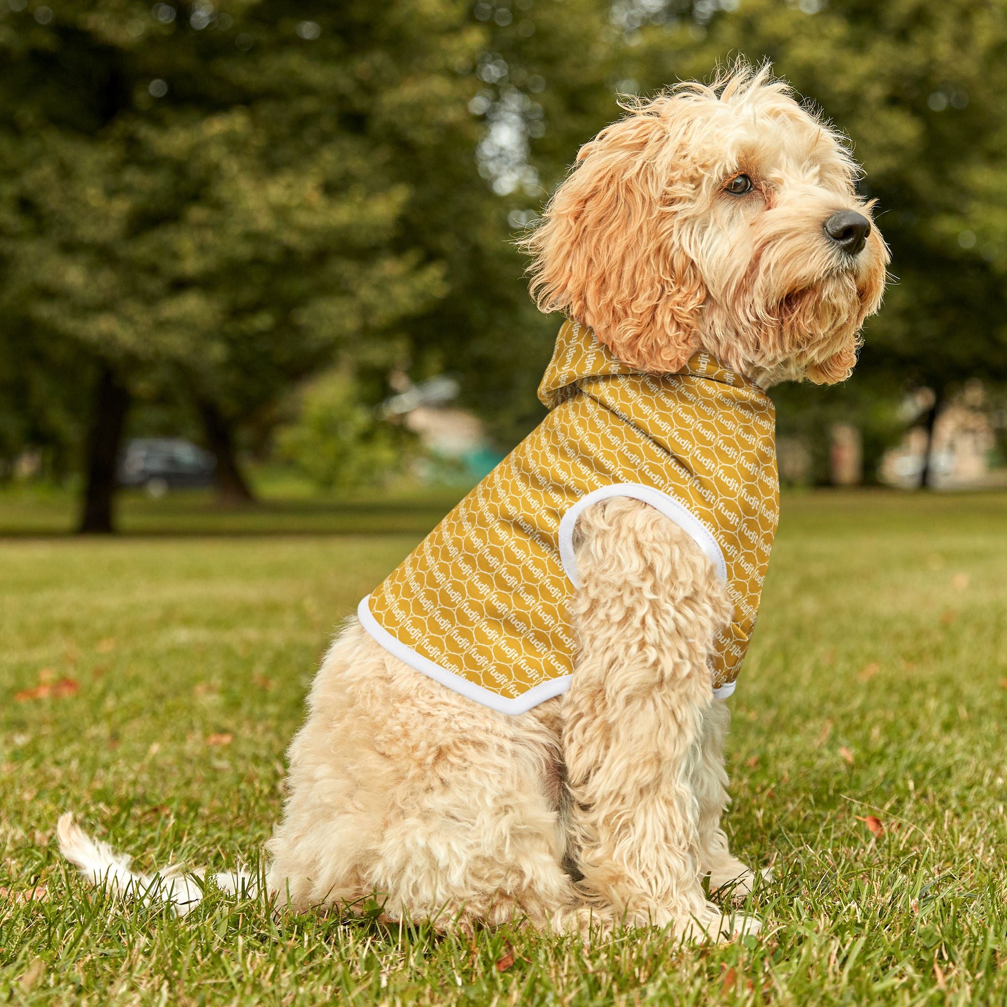 Yellow fudjt Pet Hoodie | Unbroken Chain 1.25 | 7 Sizes