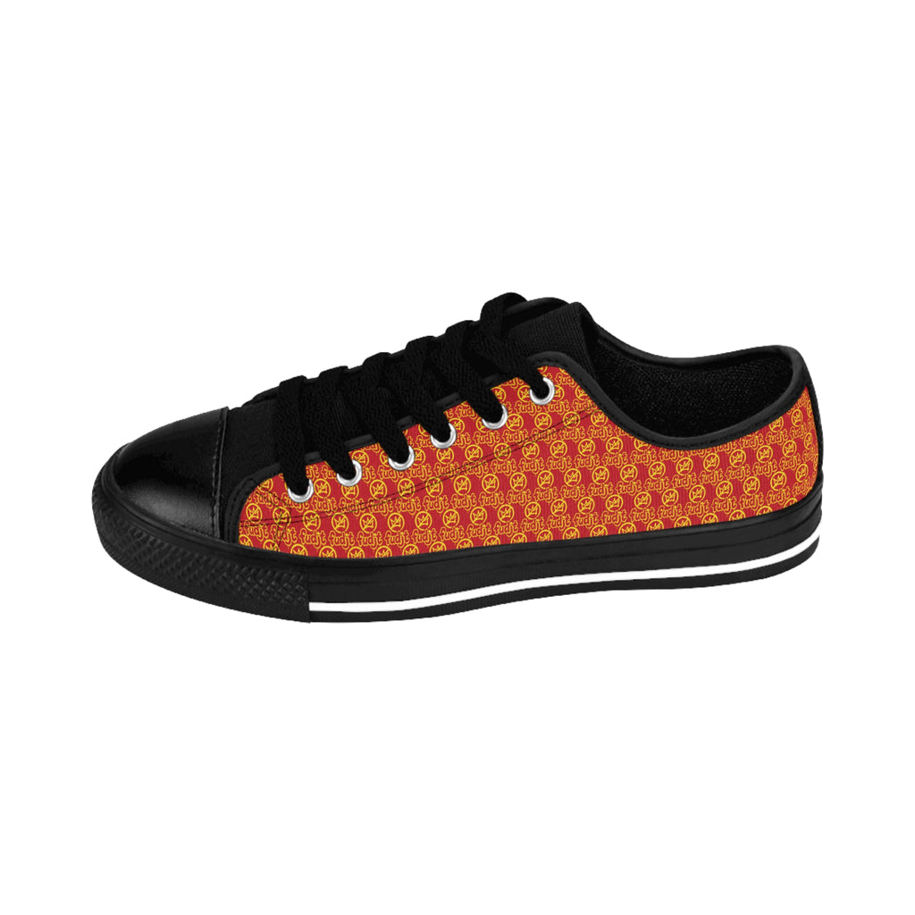 Dark Red Golden fudjt No Kings Street Style Sneakers | Men & Boys All Over .5 Low Top