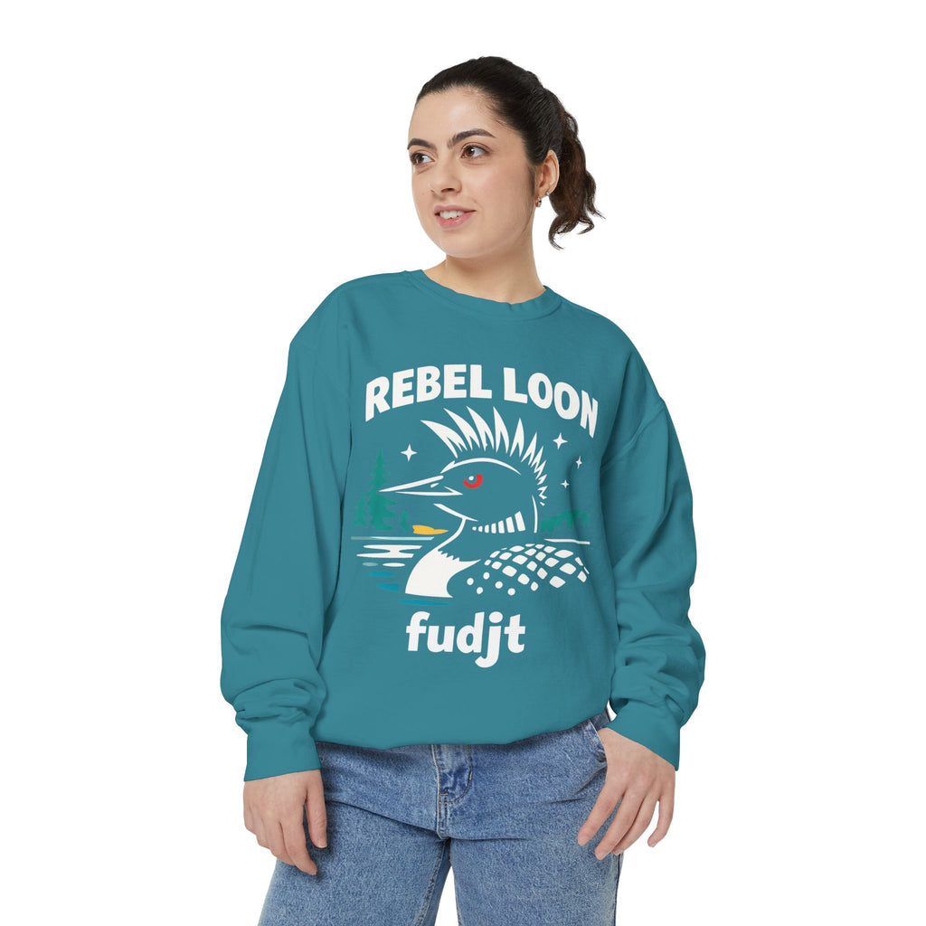 Rebel Loon fudjt Retro Wildlife Crewneck, Bold Pink Drip Backside | 14 Colors