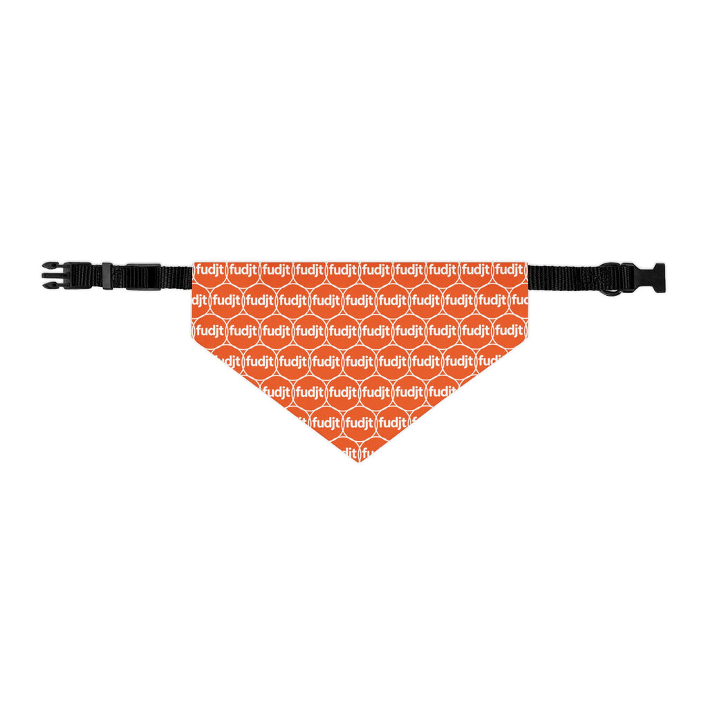 Orange fudjt Unbroken Chain 1.25  Bandana Collar for Dogs, Cats & More | 4 Sizes