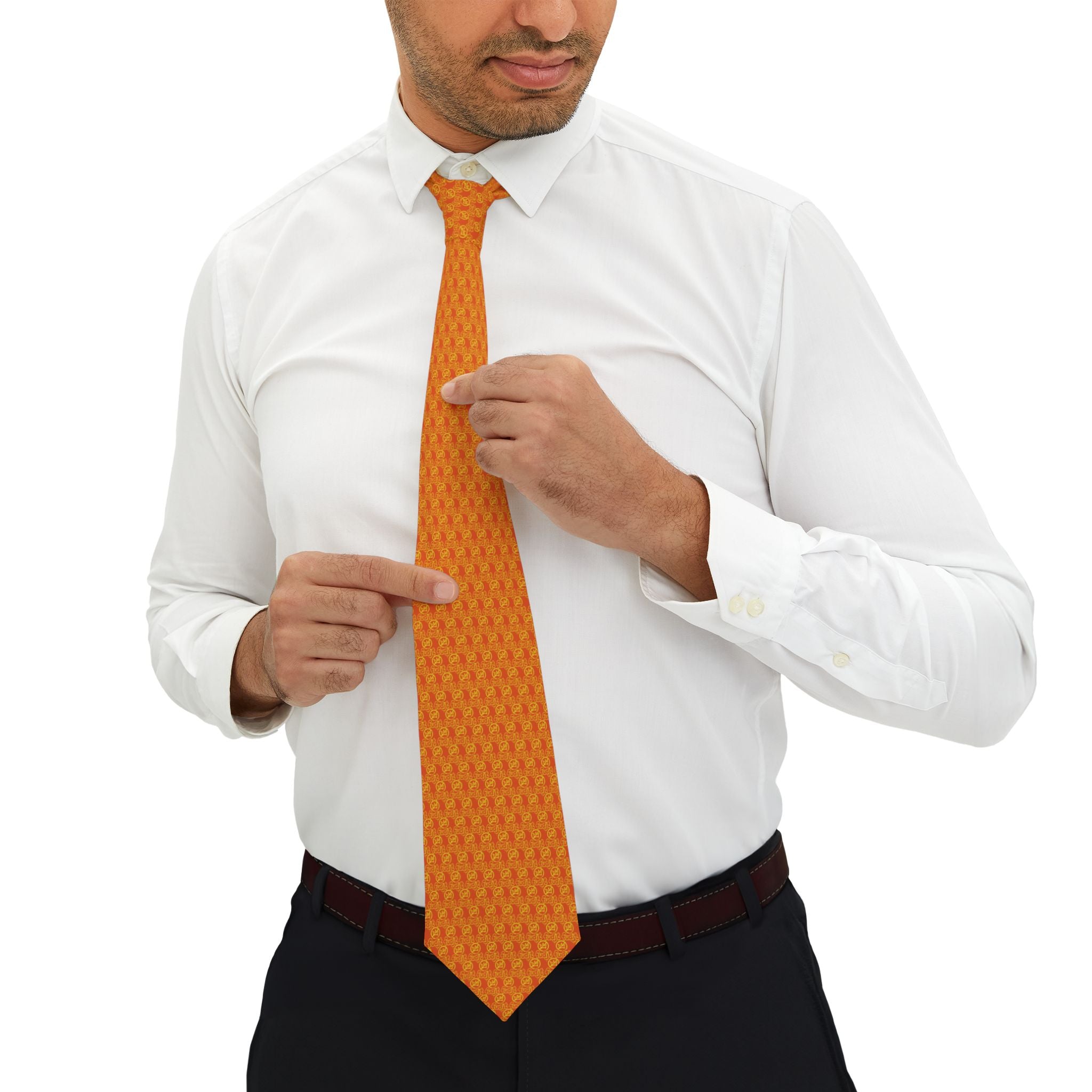 Orange Golden fudjt No Kings Necktie
