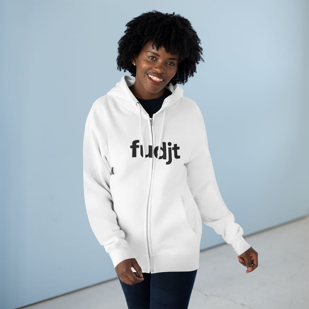 Zip Hoodie with Black fudjt Design | Cozy Everyday Comfort | 6 Colors