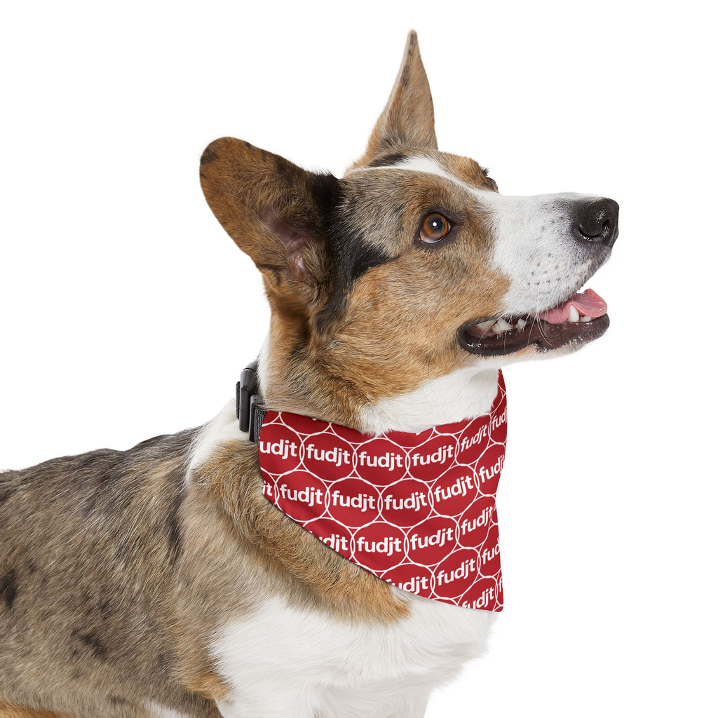 Dark Red fudjt Unbroken Chain 1.25  Bandana Collar for Dogs, Cats & More | 4 Sizes