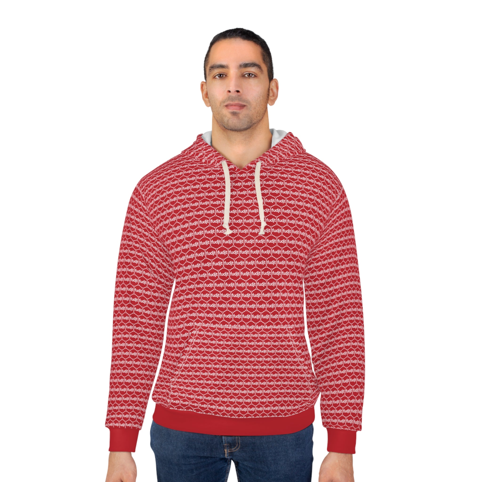 Dark Red fudjt Unbroken Chain Hoodie | All Over 1.25