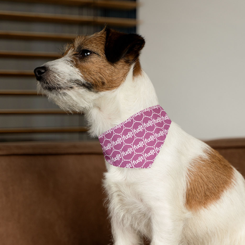 Light Pink fudjt Unbroken Chain 1.25  Bandana Collar for Dogs, Cats & More | 4 Sizes