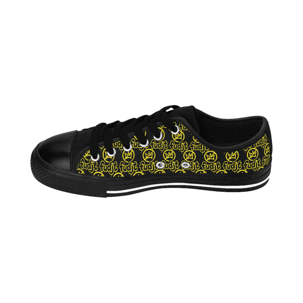 Black Golden fudjt No Kings Street Style Sneakers | Women & Girls All Over 1 Low Top