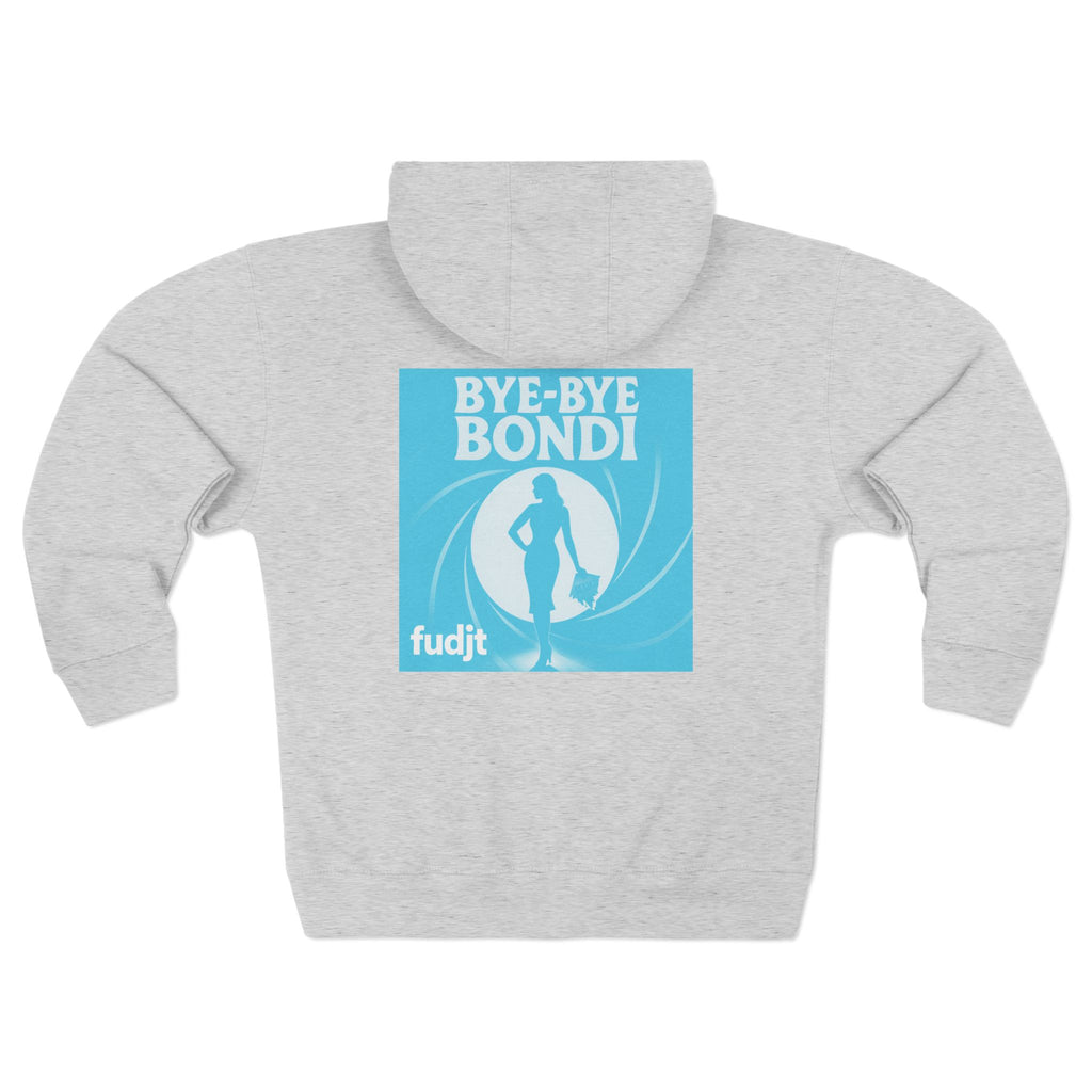 Bye-Bye Bondi | Blue Smoke Screen Retro fudjt Zip Hoodie | Front & Back Graphic | 8 Colors