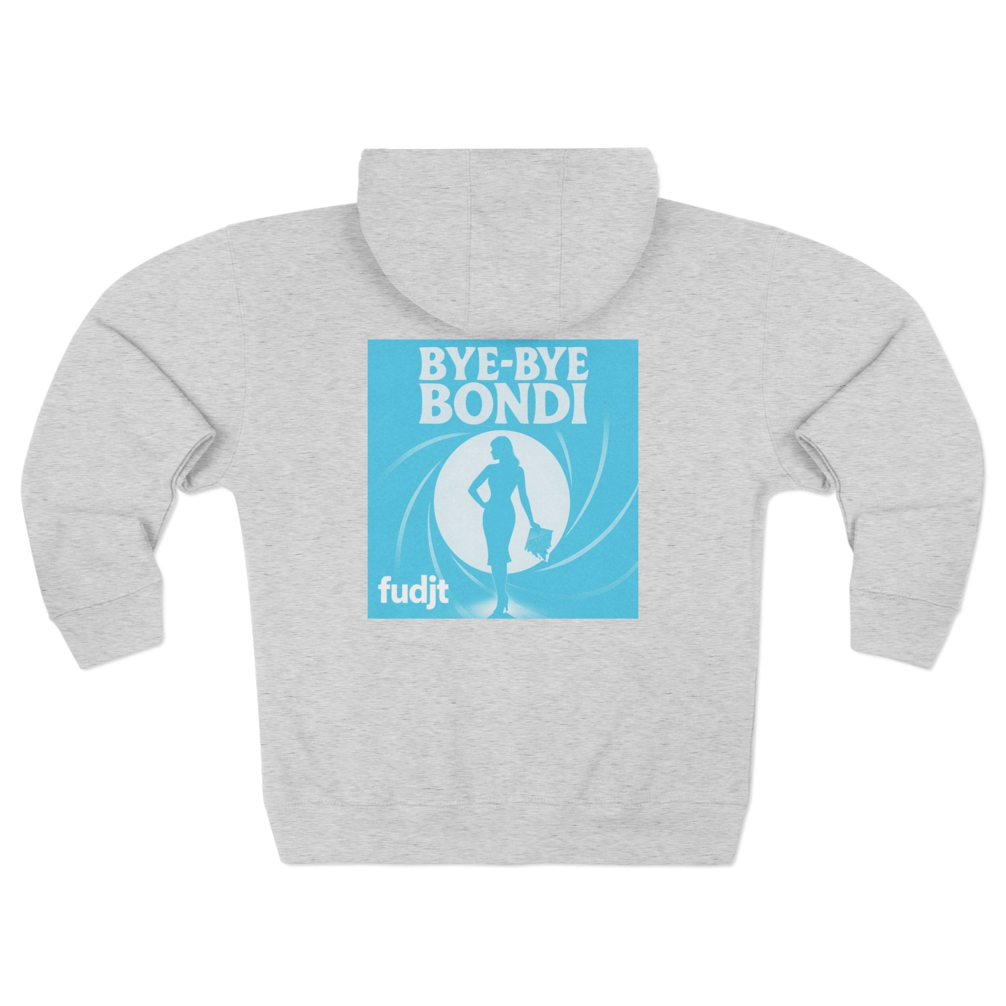 Bye-Bye Bondi | Blue Smoke Screen Retro fudjt Zip Hoodie | Front & Back Graphic | 8 Colors