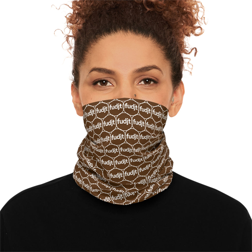 Brown & White fudjt Unbroken Chain 1.25 Neck Gaiter